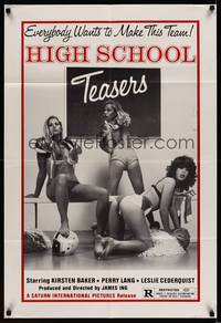 8h480 HIGH SCHOOL TEASERS 1sh '81 sexy cheerleaders in football pads!