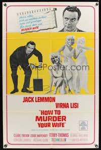 8h506 HOW TO MURDER YOUR WIFE 1sh '65 Jack Lemmon, Virna Lisi, the most sadistic comedy!