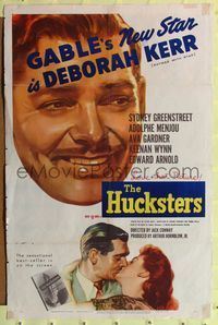 8h510 HUCKSTERS 1sh '47 art of Clark Gable & Deborah Kerr!