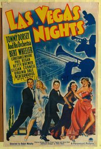 8h581 LAS VEGAS NIGHTS style A 1sh '41 Tommy Dorsey, Bert Wheeler, Constance Moore!