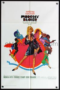 8h656 MODESTY BLAISE 1sh '66 Bob Peak art of sexiest female secret agent Monica Vitti!