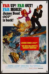 8h712 ON HER MAJESTY'S SECRET SERVICE 1sh R80 George Lazenby's only appearance as James Bond