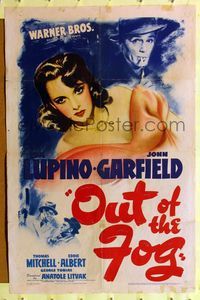 8h719 OUT OF THE FOG 1sh '41 directed by Anatole Litvak, Ida Lupino, John Garfield!