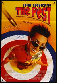 8h731 PEST signed DS 1sh '97 by John Leguizamo, wacky image!