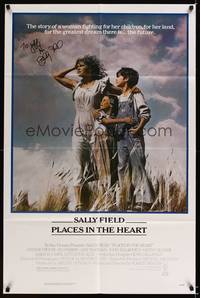 8h738 PLACES IN THE HEART signed 1sh '84 by Sally Field, mother fights for her children & her land!