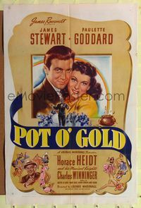 8h743 POT O' GOLD 1sh '41 Jimmy Stewart, Paulette Goddard, Horace Heidt, Charles Winninger!