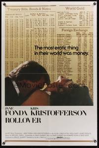 8h782 ROLLOVER int'l 1sh '81 great close up of sexy Jane Fonda & Kris Kristofferson in tux!