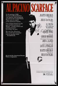 8h800 SCARFACE reproduction signed 1sh '83 by Al Pacino as Tony Montana, Brian De Palma directed!