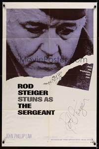 8h811 SERGEANT signed 1sh '68 by Rod Steiger, John Phillip Law, from the novel by Dennis Murphy!