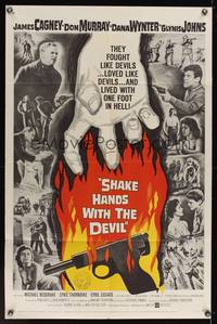 8h822 SHAKE HANDS WITH THE DEVIL 1sh '59 James Cagney, Don Murray, Dana Wynter, sexy Glynis Johns!