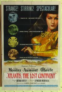 8h838 SIREN OF ATLANTIS 1sh '47 Atlantis the Lost Continent, c/u of sexiest Maria Montez!