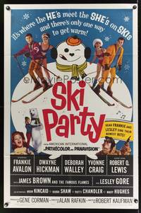 8h843 SKI PARTY 1sh '65 Frankie Avalon, Dwayne Hickman, where the he's meet the she's on skis!