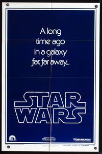 8h867 STAR WARS style B teaser 1sh '77 George Lucas classic sci-fi epic!