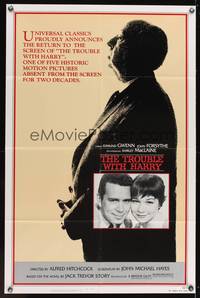 8h938 TROUBLE WITH HARRY 1sh R83 Alfred Hitchcock, John Forsythe & Shirley MacLaine!