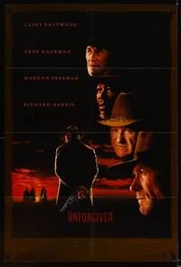 8h950 UNFORGIVEN DS 1sh '92 classic image of gunslinger Clint Eastwood with his back turned!