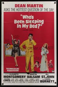 8h977 WHO'S BEEN SLEEPING IN MY BED 1sh '63 Dean Martin in pajamas with four sexy babes!