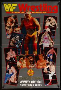 8h991 WWF WRESTLING video 1sh '85 cool image of Hulk Hogan, Jessie Ventura!