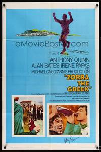 8h999 ZORBA THE GREEK signed 1sh '65 by Anthony Quinn, Irene Papas, Alan Bates, Michael Cacoyannis!