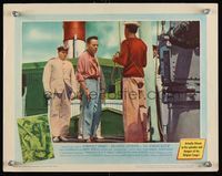8j030 AFRICAN QUEEN LC #6 '52 Germans prepare to hang Humphrey Bogart on ship!