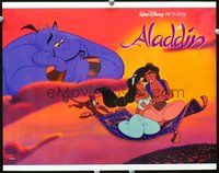 8j032 ALADDIN LC '92 Disney, genie watches Ali & Jasmine w/Abu on flying carpet!