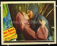 8j034 ALI BABA & THE FORTY THIEVES LC '43 close up of Maria Montez embracing turbaned Jon Hall!