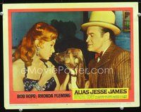 8j035 ALIAS JESSE JAMES LC #3 '59 cute pooch between Bob Hope & sexy Rhonda Fleming!