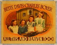 8j041 ALL THIS & HEAVEN TOO LC '40 Bette Davis plays piano for Virginia Weidler & two girls!