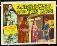 8j047 ANDROCLES & THE LION LC #5 '52 close up of Jean Simmons between Victor Mature & Alan Young!