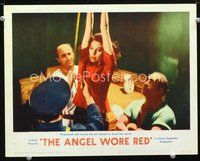 8j053 ANGEL WORE RED LC #4 '60 Ava Gardner is threatened with torture, but she won't talk!