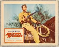 8j062 ARIZONA RAIDERS LC '65 close up of Audie Murphy with rifle drawn on horseback!