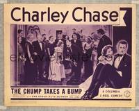 8j129 CHUMP TAKES A BUMP LC '39 Charley Chase doing a wacky dance with Ann Doran at party!