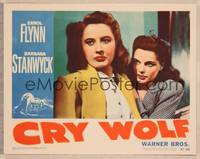 8j152 CRY WOLF LC '47 close up of scared Barbara Stanwyck & Gerladine Brooks!