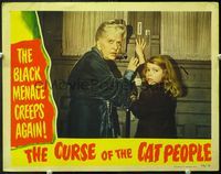8j153 CURSE OF THE CAT PEOPLE LC '44 Robert Wise, old lady & young girl trying to escape by door!