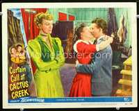 8j156 CURTAIN CALL AT CACTUS CREEK LC #4 '50 Eve Arden watching Gale Storm kiss Donald O'Connor!