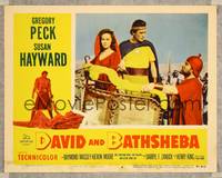8j165 DAVID & BATHSHEBA LC #6 '51 Biblical Gregory Peck in chariot with sexy Susan Hayward!