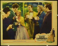 8j167 DAVID COPPERFIELD LC '35 Frank Lawton & Lionel Barrymore give a wedding toast, Dickens