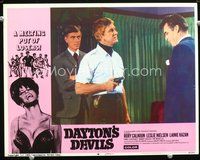 8j169 DAYTON'S DEVILS LC #3 '68 close up of Leslie Nielsen holding gun on Rory Calhoun!