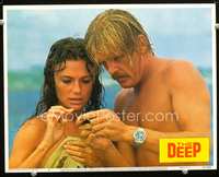 8j177 DEEP LC #5 '77 extreme close up of Jacqueline Bisset & Nick Nolte with found treasure!