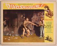 8j198 DINOSAURUS LC #2 '60 wacky image of caveman in loincloth with terrified girl & boy!