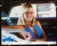 8j201 DIRTY MARY CRAZY LARRY color 11x14 still #2 '74 super close up of sexy Susan George in car!