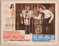 8j218 DR. GOLDFOOT & THE BIKINI MACHINE LC #1 '65 wacky image of Vincent Price poking man in jail!