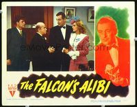 8j255 FALCON'S ALIBI LC '46 detective Tom Conway in tuxedo with pretty Rita Corday!