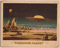 8j288 FORBIDDEN PLANET LC #8 '56 classic special effects image of spaceship hovering over Altair-4!