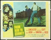 8j302 FROM HERE TO ETERNITY LC '53 Montgomery Clift can't take the treatment & fights back!