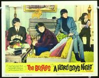 8j341 HARD DAY'S NIGHT LC #5 '64 great image of The Beatles in their hotel room!