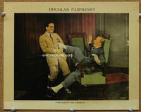 8j359 HIS MAJESTY THE AMERICAN LC '19 happy Douglas Fairbanks pulls older man out of chair!