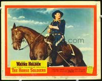 8j369 HORSE SOLDIERS LC #3 '59 best c/u of cavalry man John Wayne on horseback, John Ford