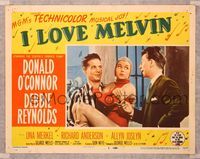 8j388 I LOVE MELVIN LC #8 '53 Donald O'Connor with Debbie Reynolds in wacky costume!