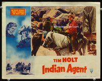 8j402 INDIAN AGENT LC #4 '48 close up of Tim Holt on horseback by wagon & other man!