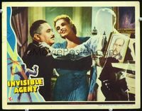 8j406 INVISIBLE AGENT LC '42 loosely based on H.G. Wells, cool special effects image!